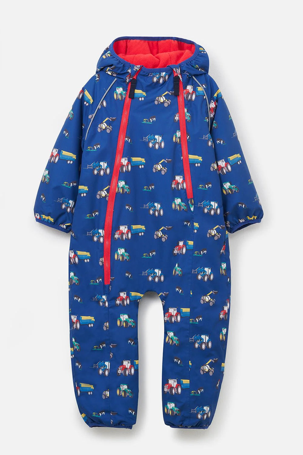 Little Lighthouse Jamie Boys Puddlesuit Navy Blue Tractor